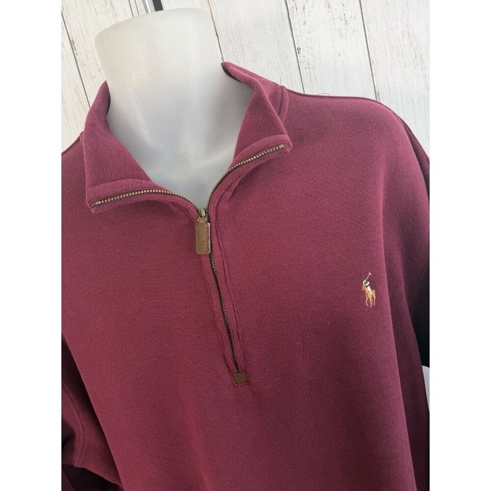Men’s Polo Ralph Lauren Quarter Zip Pullover Burgundy Size 1XB